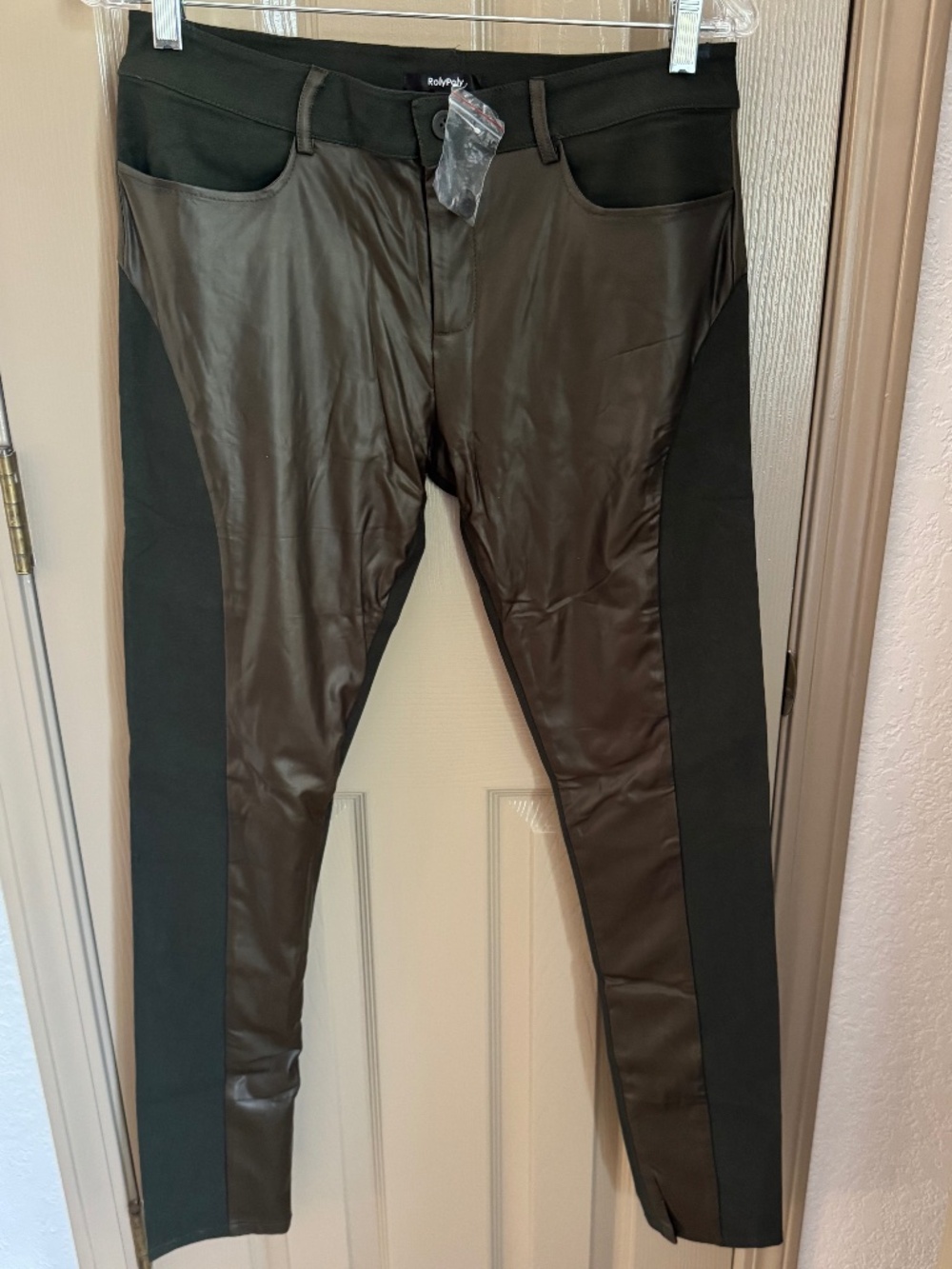 RolyPoly moto pants black & brown Sz L